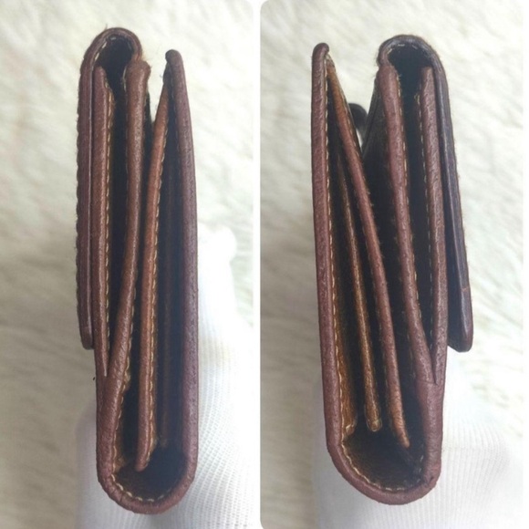 GUCCI Leather Long Continental Wallet, GG Canvas Bambo Interlocking Turnlock EUC - Picture 5 of 15